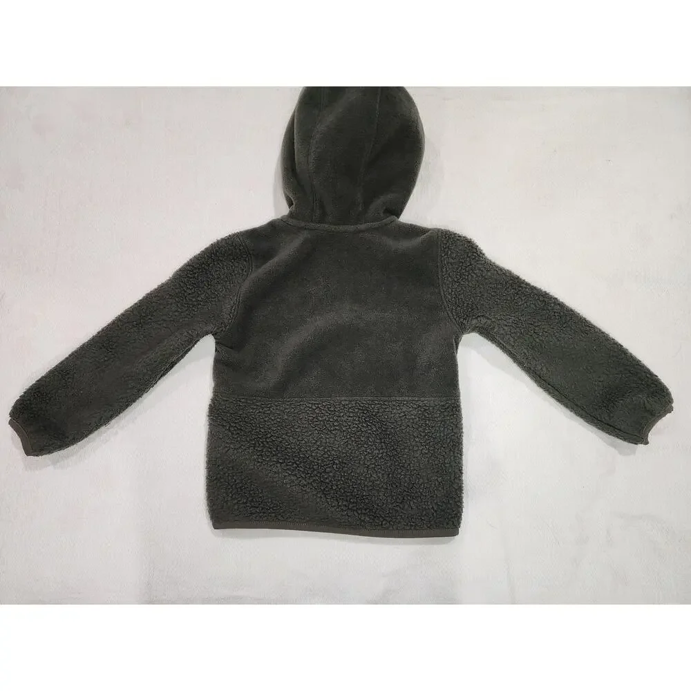 The North Face Kids Size 4 Olive Fleece Hooded Jacket Topo Camo Full Zip
